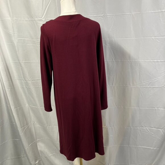 J. Jill Wearever Collection Long Sleeve Knit Dress Maroon Womens MP New‎ Classic - Picture 2 of 14